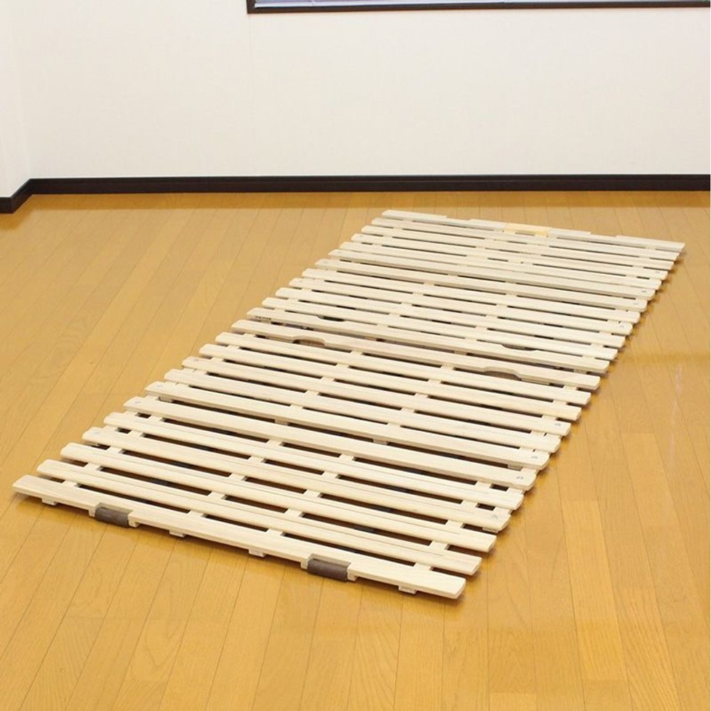 通気性の良い桐すのこベッド　2つ折れ　シングル