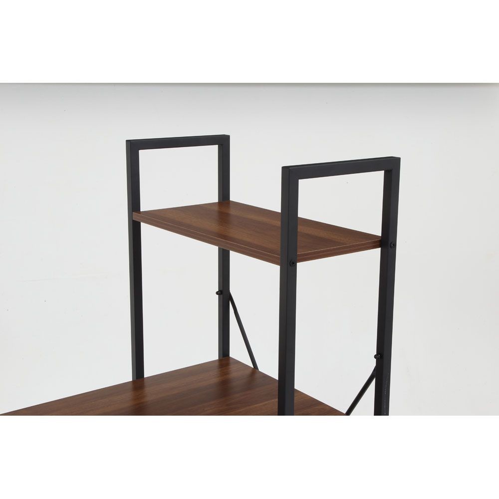 不二貿易 ラック付きデスク　アチーブＷＮ【メーカー直送・代引不可】, ブラウン, 幅1010mm×奥行530mm×高さ1220mm