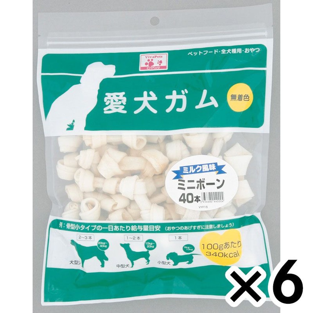 愛犬ガム　ミルク風味　ミニボーン40本 &times;6個セット, その他カラー１, その他サイズ１