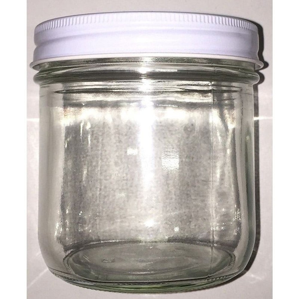ガラス保存容器　広口　ふた付, 透明（600）, 400ml