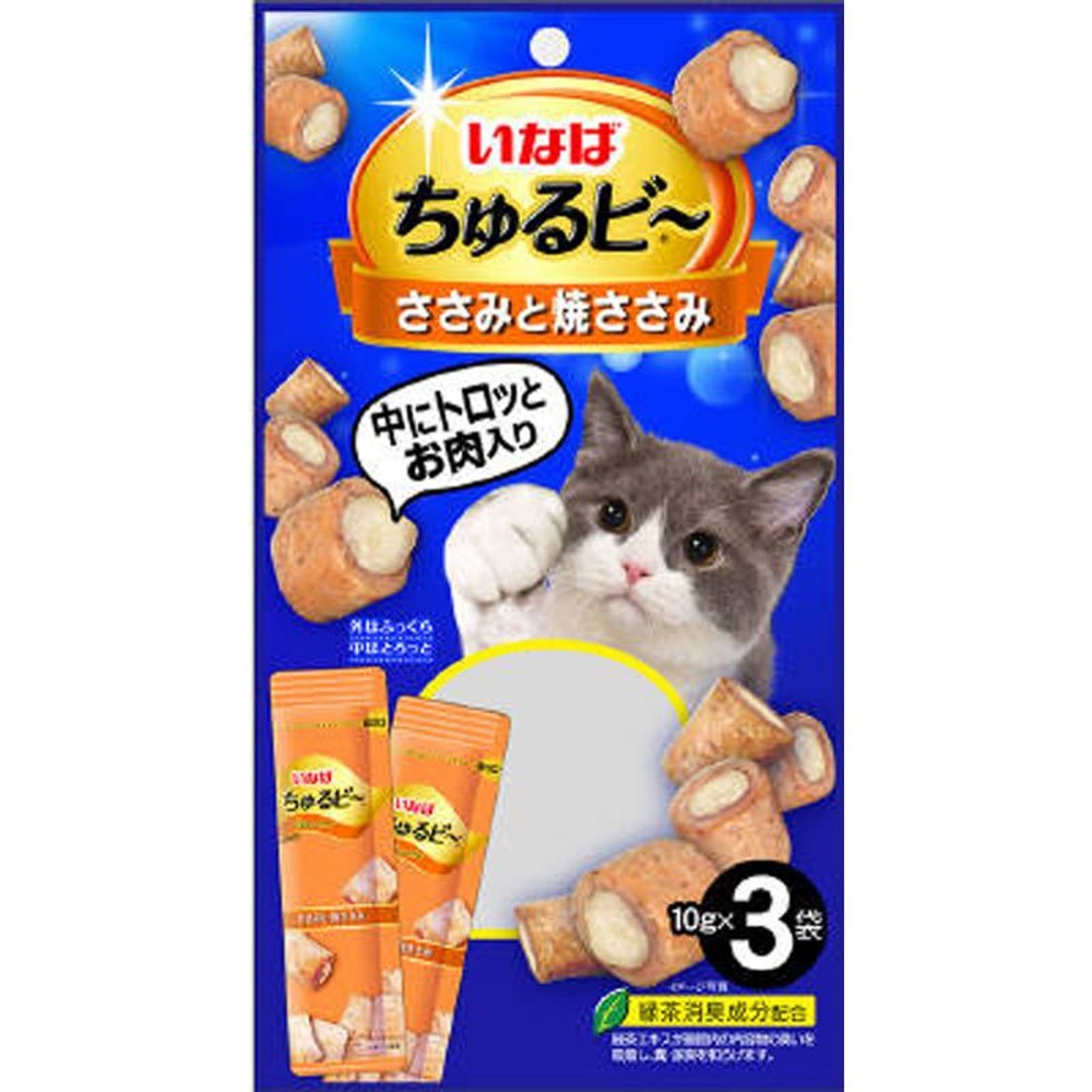 いなば食品　ちゅるビーささみと焼かつお　３袋, ささみと焼かつお, 10g&times;3袋