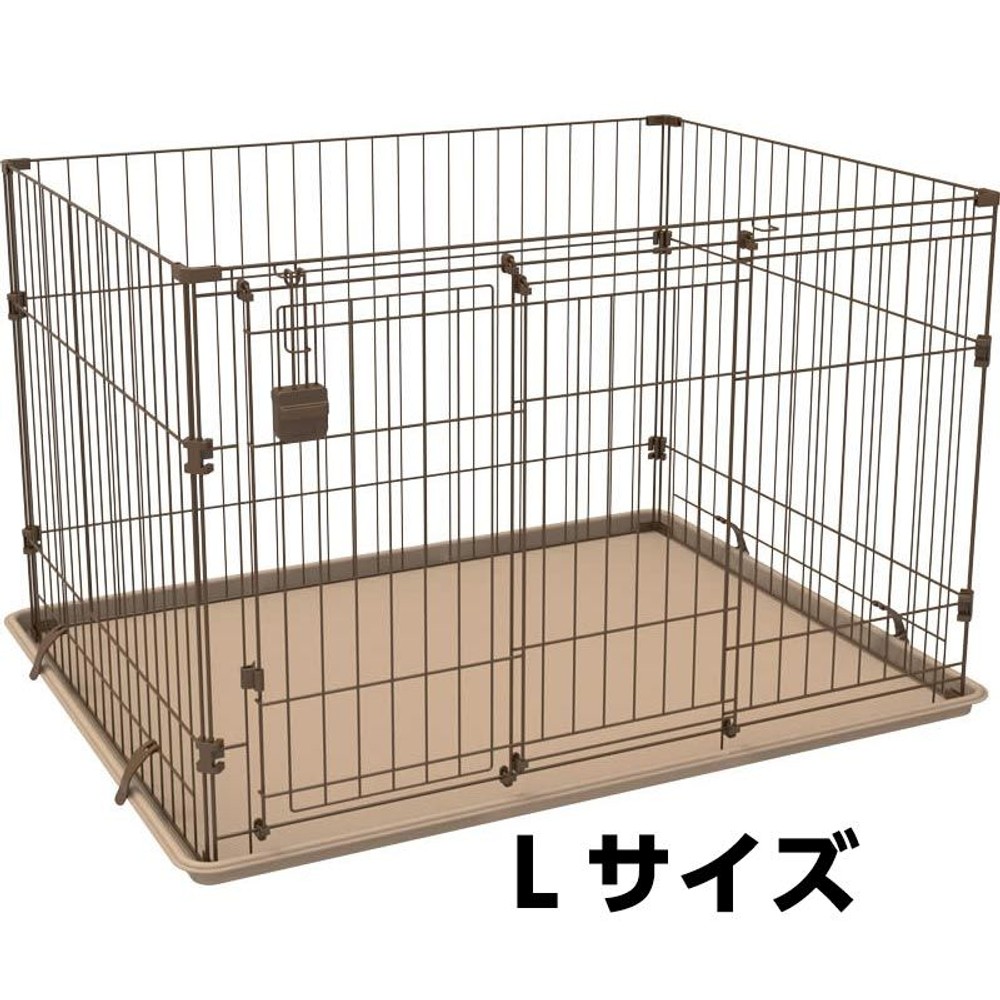 スライドドアで大きく開く　お掃除らくらくサークル　ブラウン, ブラウン, Mサイズ
