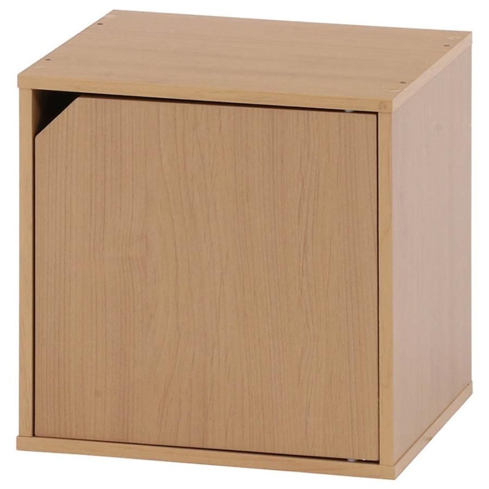 キューブボックス　扉付【メーカー直送 代引不可】, ブラウン, 1段