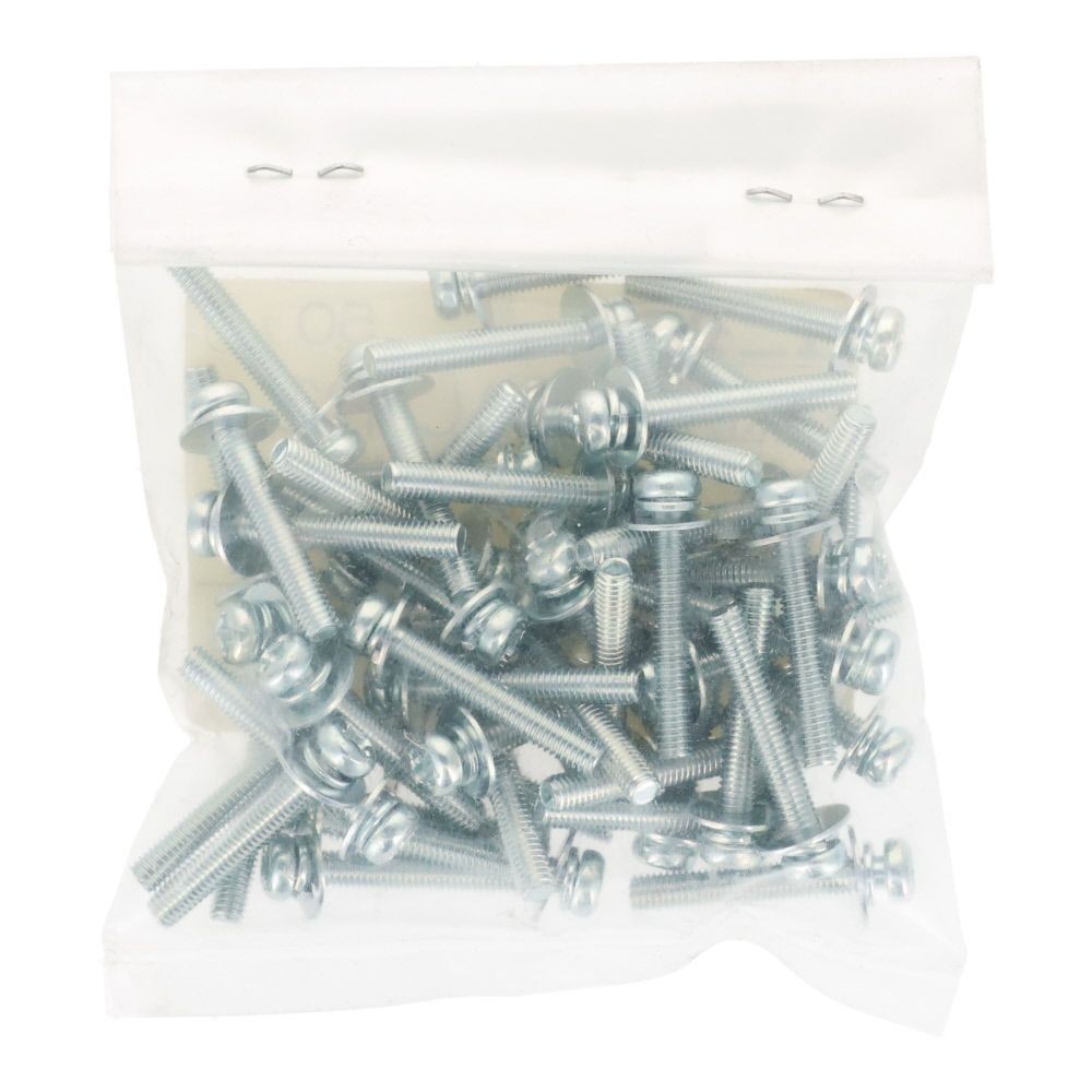 ユニクロ　座金組込ねじ　Ｐー３　Ｍ３&times;２０　５０個入り, ねじ, M3&times;20