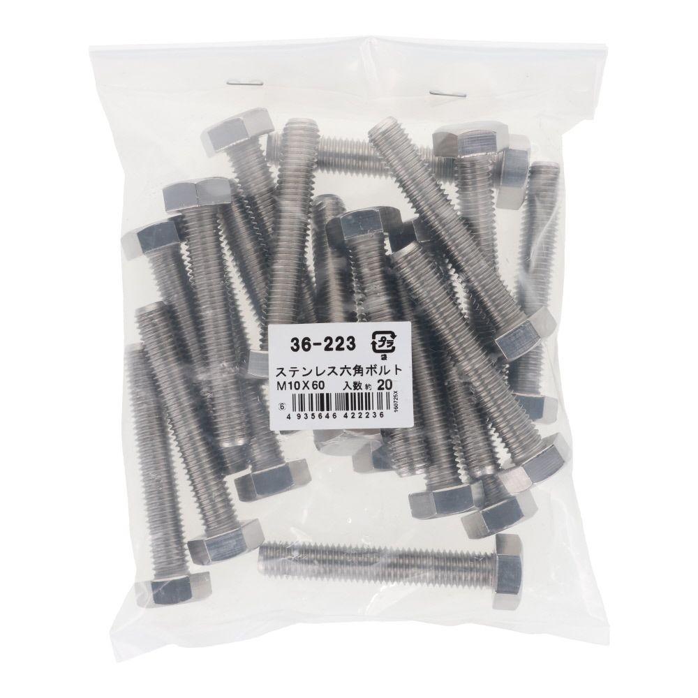 ステンレス　六角ボルト　Ｍ１０&times;６０　２０入, ボルト, M10&times;60