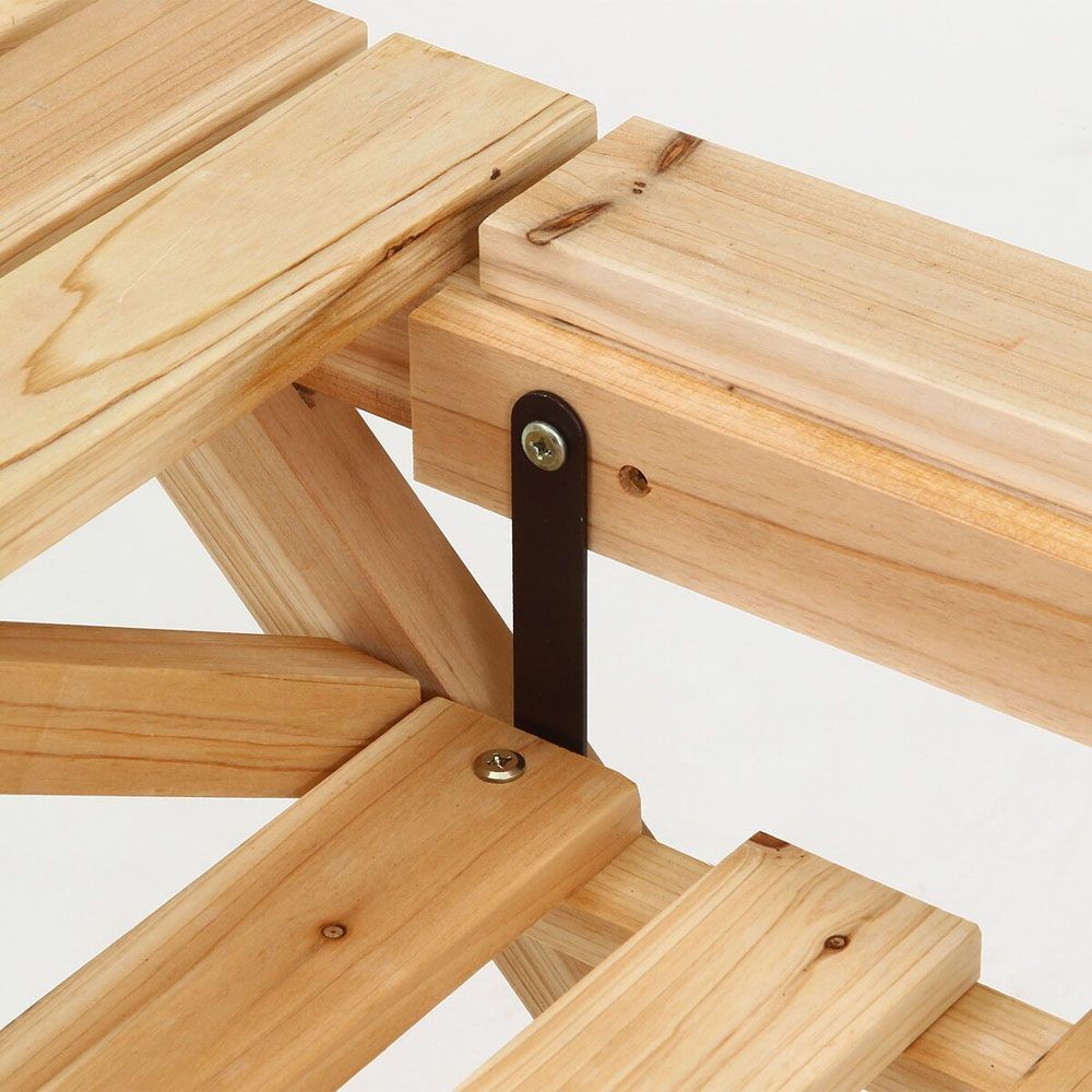 ＢＢＱテーブル＆ベンチセットミニ　コンロスペース付　ＮＡ【メーカー直送・代引不可】, ナチュラル, ベンチセットミニ