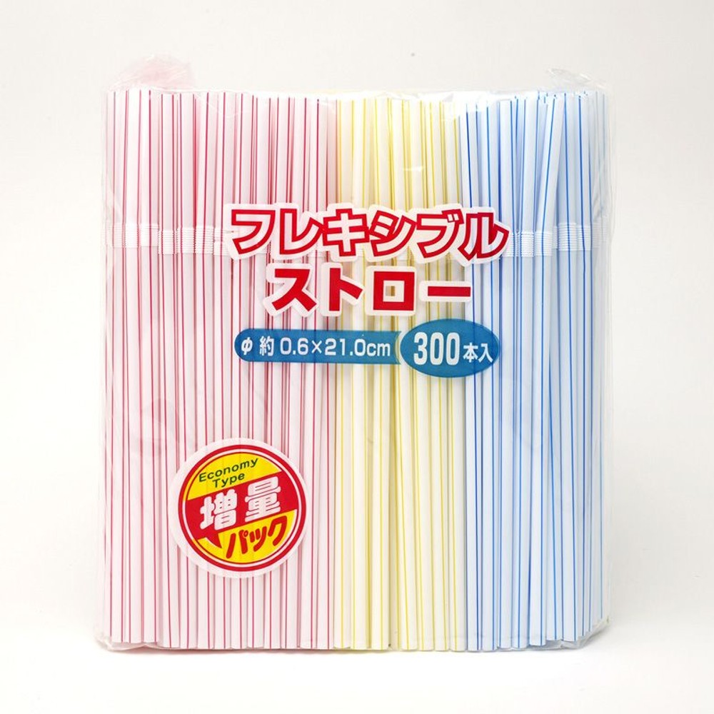 クリンプ　ＭＡ―804　フレキシブルストロー　300Ｐ, レッド・イエロー・ブルー, 300本入り