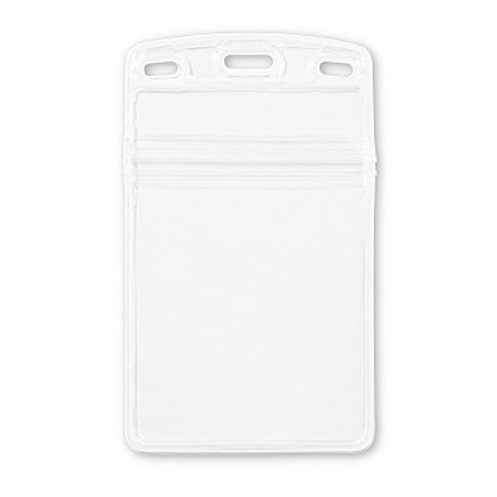 オープン　名札用ケース　タテ名刺チャック付き10枚, クリア, タテ名刺サイズ