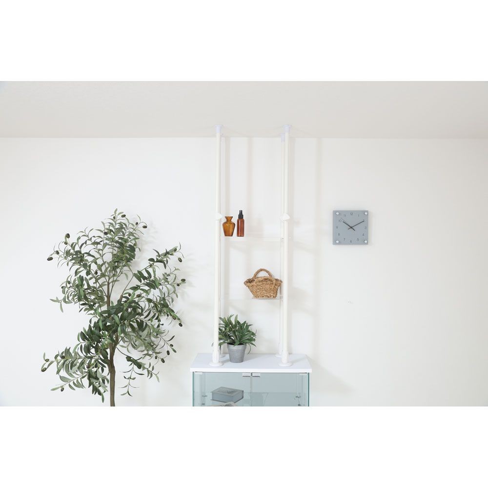 不二貿易 上置き突っ張りシェルフ　ＢＡＡＬ　ＷＨ【メーカー直送・代引不可】, ホワイト, 幅390mm&times;奥行250mm&times;高さmm