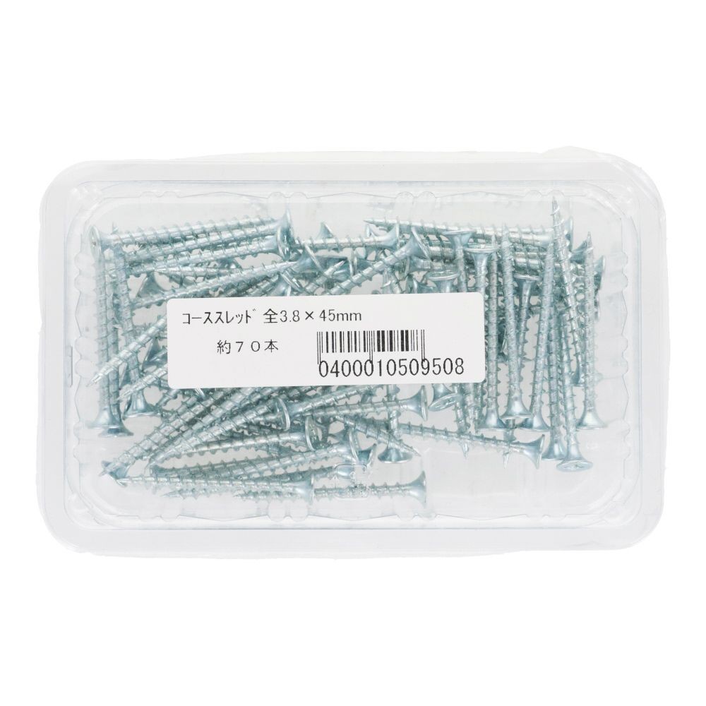 コーススレッド　全ねじ　３．８×４５ｍｍ　７０本入, 全ねじ, 3.8×45mm