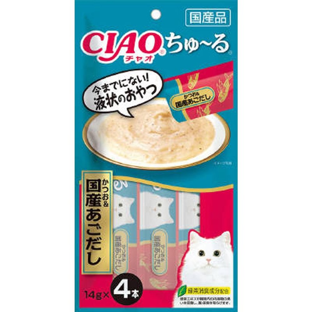 チャオ　ちゅ〜る　かつお＆国産あごだし　14ｇ&times;4, かつお＆国産あごだし, 14g&times;4本