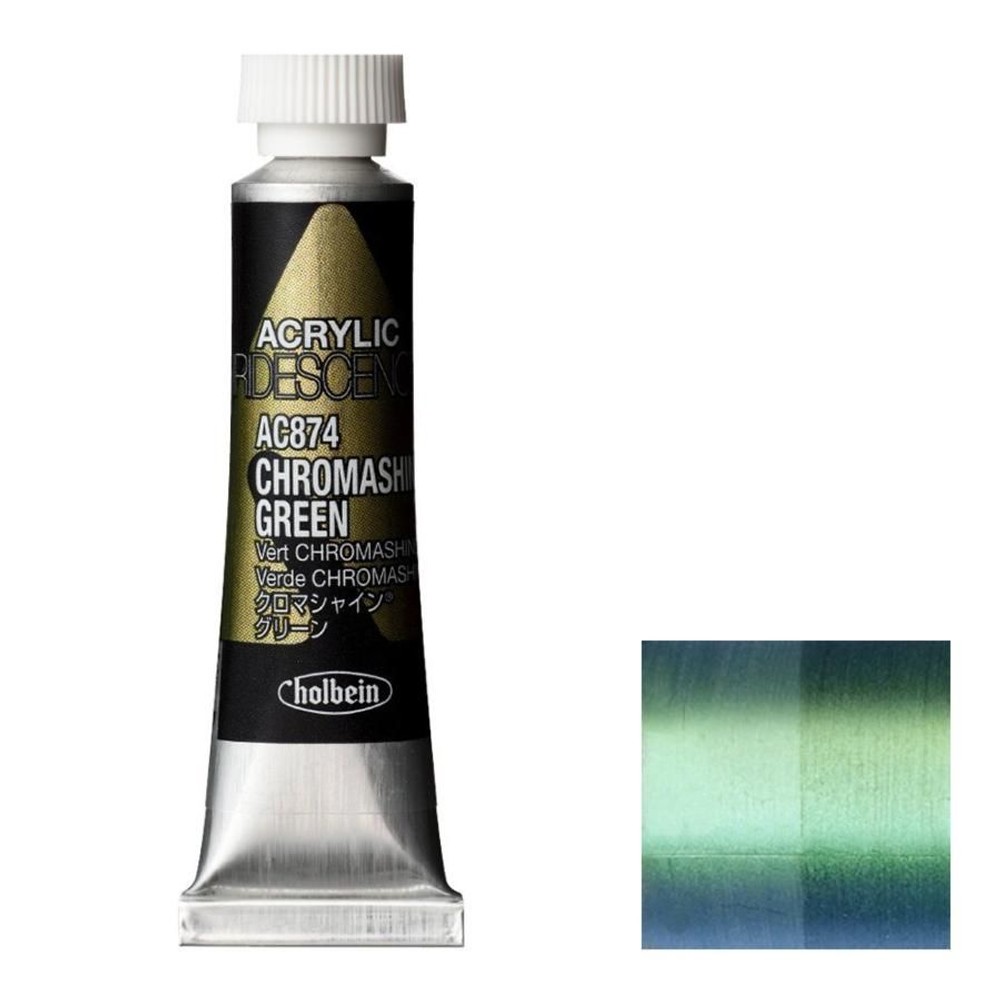 ホルベイン アクリリック カラーイリデッセンス 5ml AC874 クロマシャイン グリーン 14874, AC874クロマシャイングリーン, 5ml