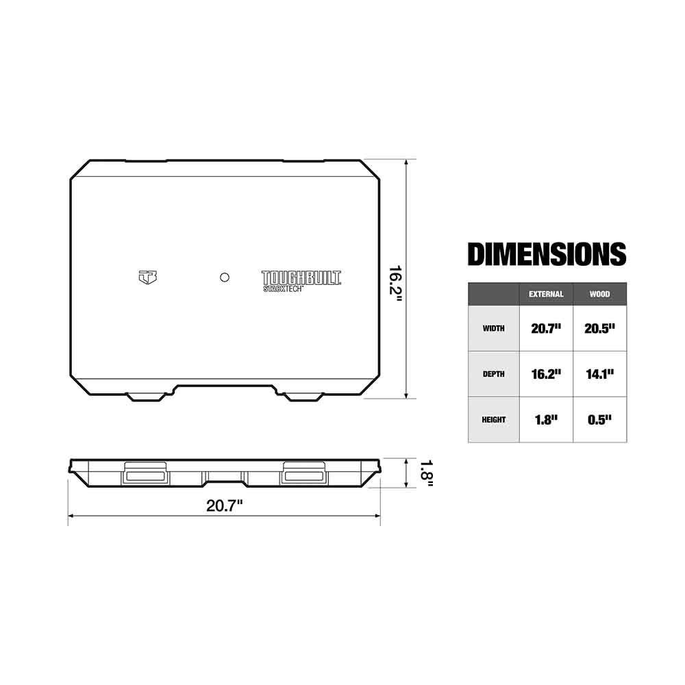 【数量限定】TOUGHBUILT（タフビルト）STACK TECH(スタックテック)　ワークサーフェス, ブラック／竹, TB-B1-A-10