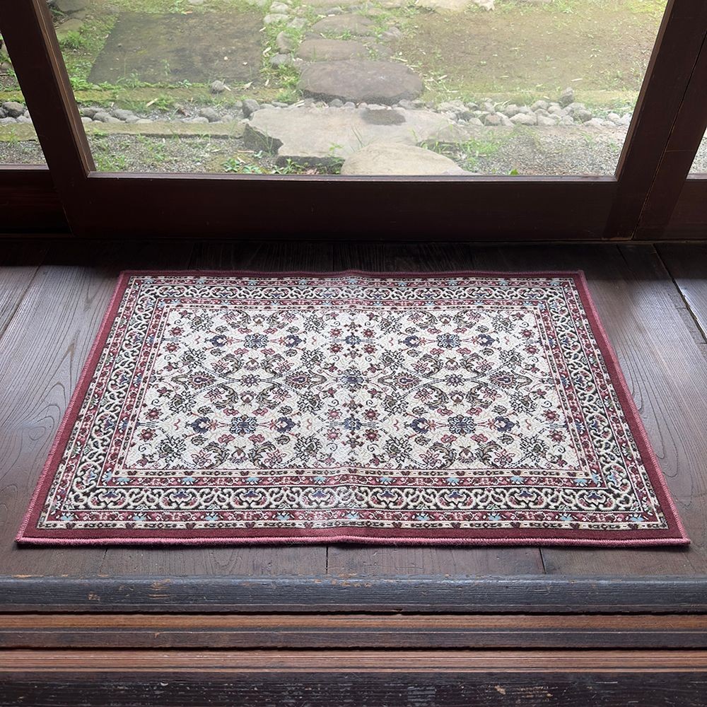 防炎・洗える・すべりにくい・抗菌防臭・床暖房対応 国産モケットマット ANT 70&times;120cm ワイン, ワイン, 70&times;120cm