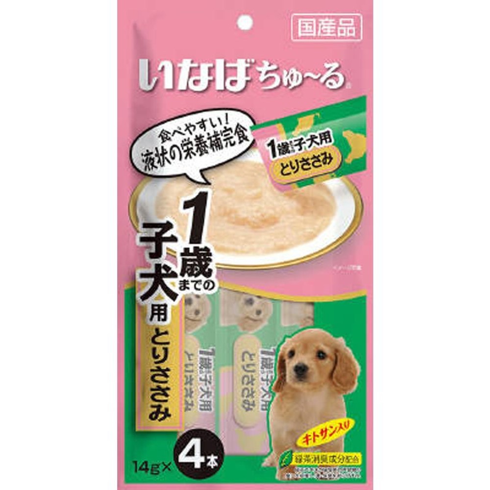 ちゅ〜る　1歳までの子犬用　とりささみ　14ｇ&times;4本, 1歳まで とりささみ, 14g&times;4本