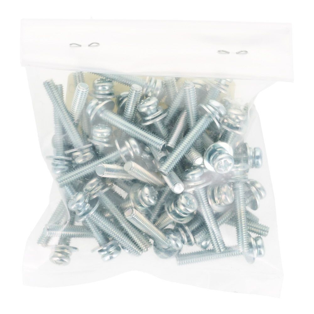 ユニクロ　座金組込ねじ　Ｐー３　Ｍ４&times;２５　５０個入り, ねじ, M4&times;25