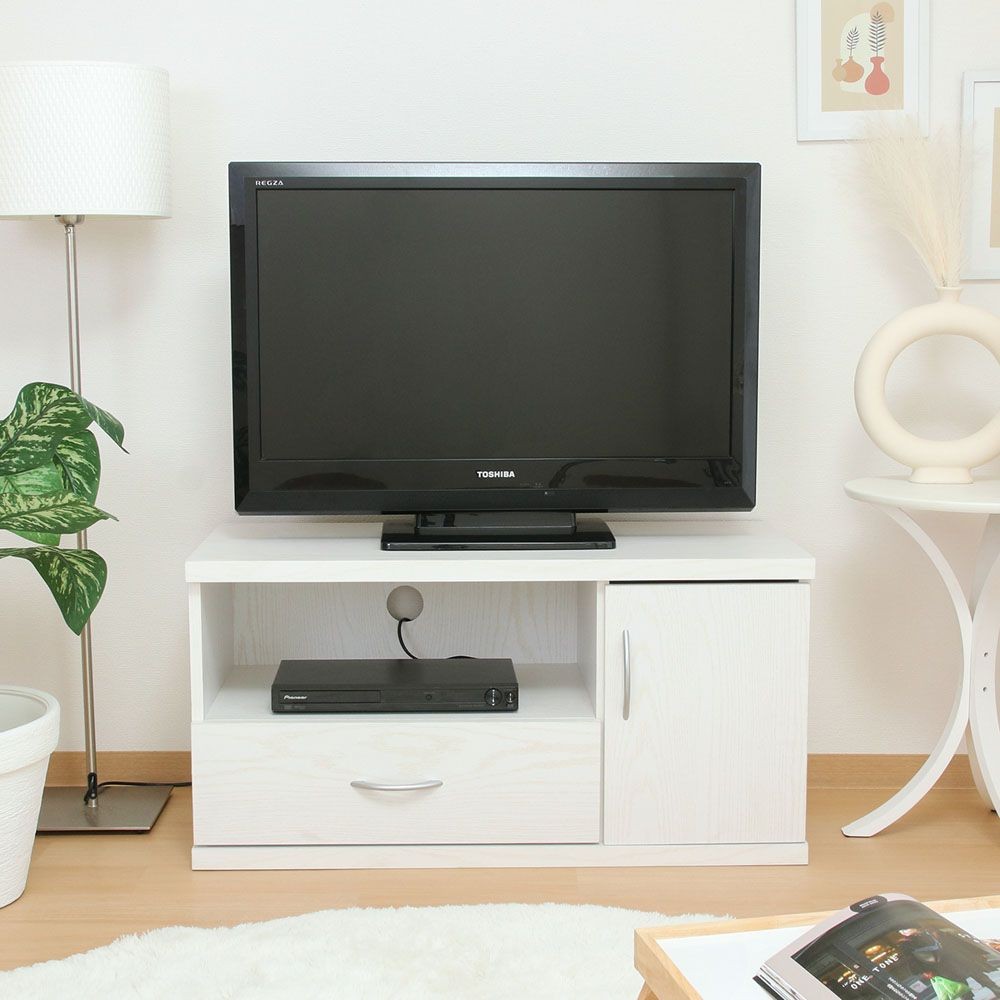 不二貿易 ラルゴ　ローボード　オークＷＨ【メーカー直送・代引不可】, ホワイト, 幅890mm&times;奥行415mm&times;高さ450mm