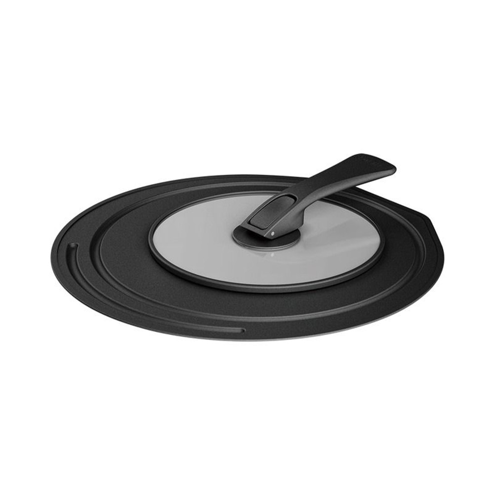 サーモス　折りたたみスタンド式フタ ＫＬＤー００２ ＢＫ, ブラック, 26cm、28cm用