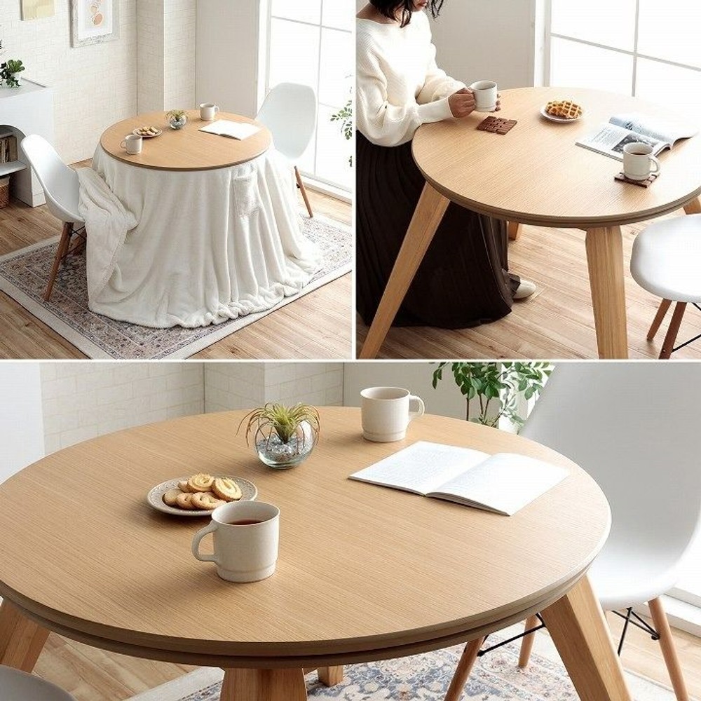 イケヒコ テーブル こたつ台 ダイニングこたつテーブル ナチュラル 90&times;90cm 【メーカー直送・代引不可】, ナチュラル, 90&times;90cm