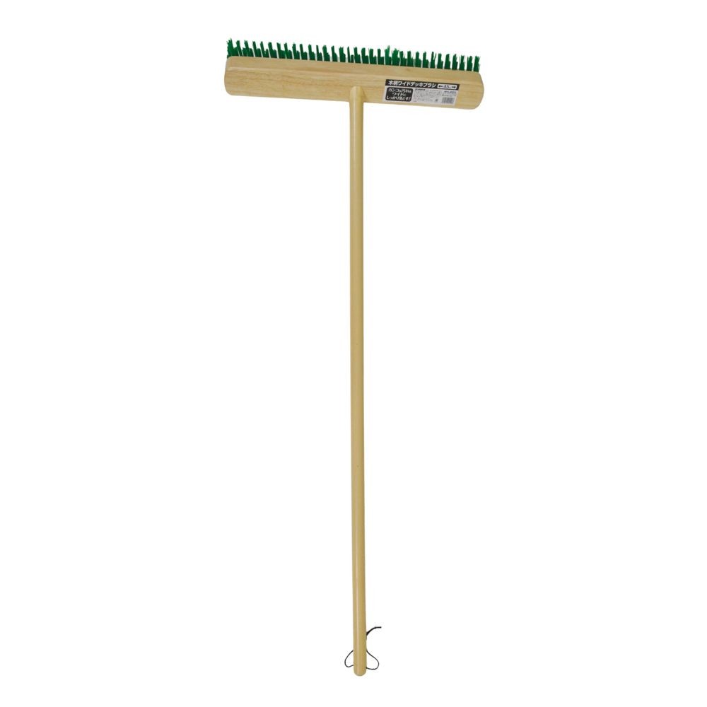 木柄ワイドデッキブラシ, グリーン(30), 30cm