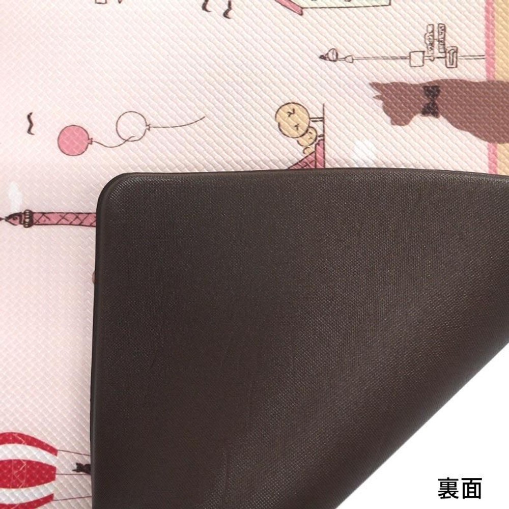 水拭きできる防炎キッチンマット　ネコ柄, ネコ柄（50×120）, 120cm