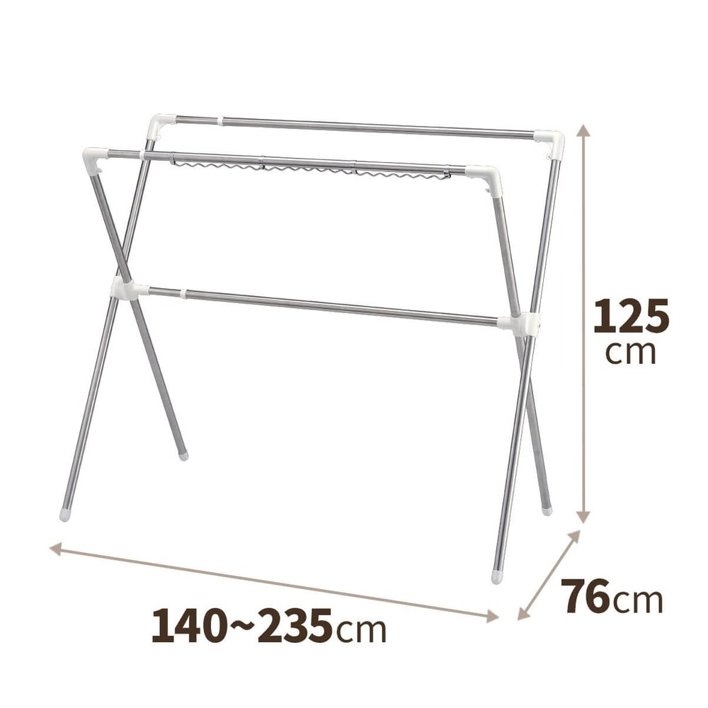 天馬　伸縮式布団干しＸ型　ＰＳー26, シルバー, X型