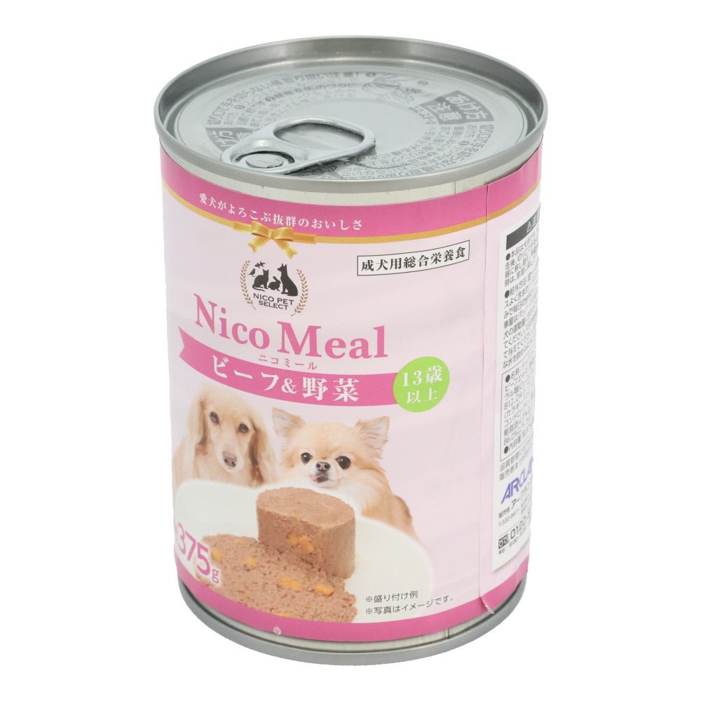 ビバホーム NicoMeal 13歳以上用ビーフ＆野菜 375g&times;24個セット, １３歳以上用ビーフ＆野菜, 375g&times;24個セット