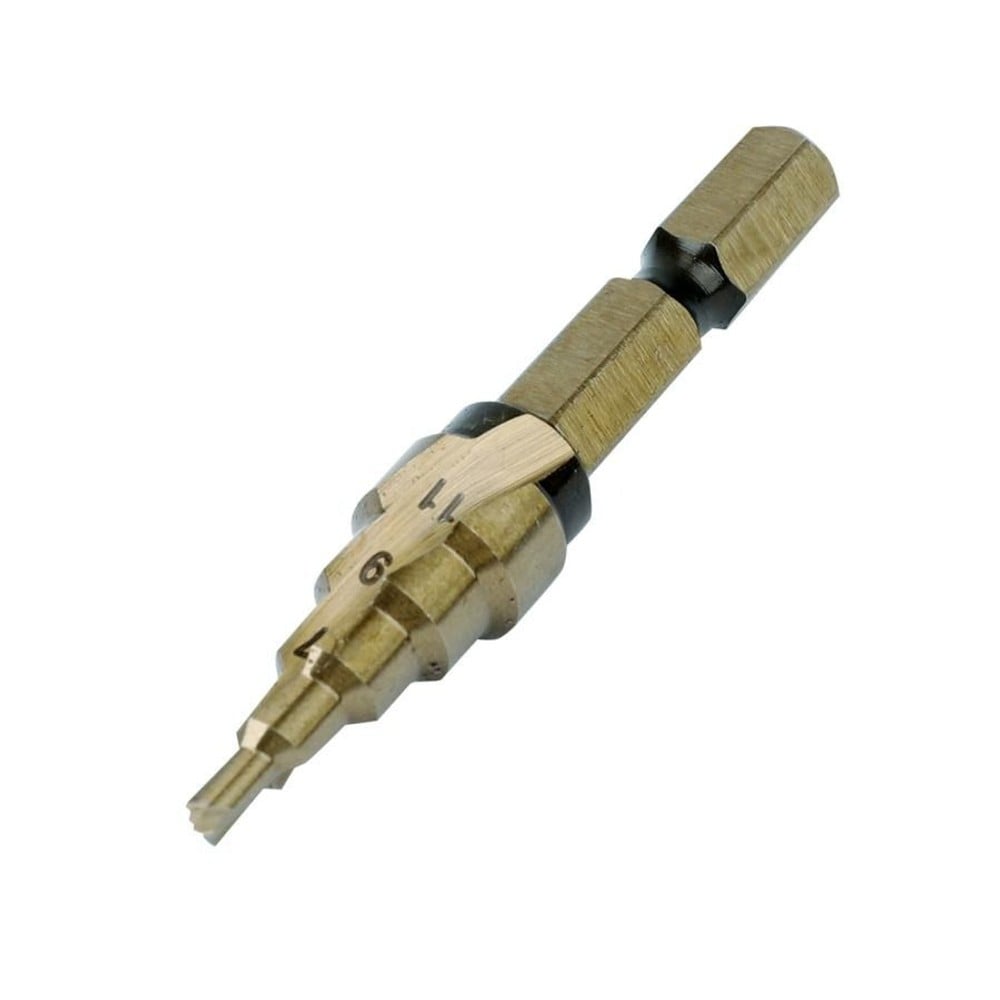 WIZ'A ウィザ 7枚刃 ステップドリル 3-11mm 5段 コバルトハイス鋼, シルバー, 3-11mm