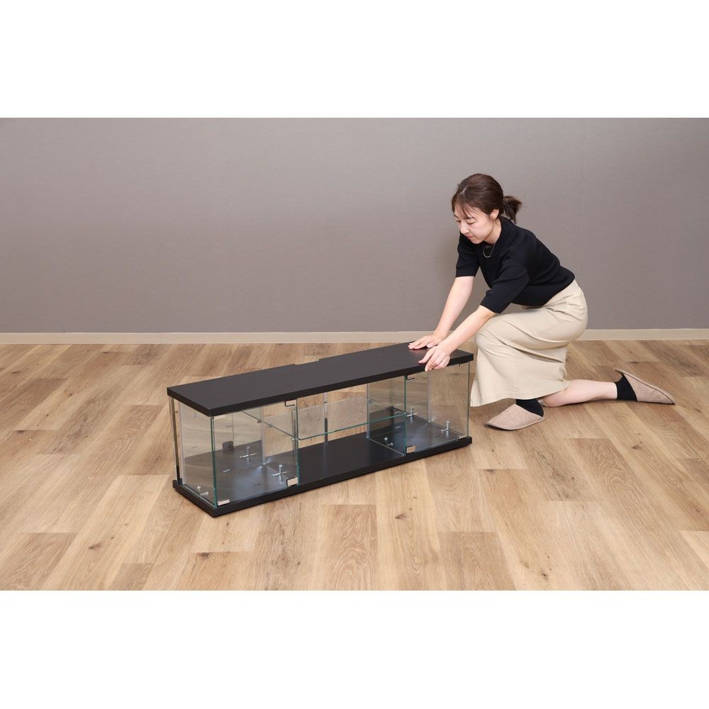 不二貿易 ガラスコレクションＴＶボード　ＢＡＡＬ　ＢＫ【メーカー直送・代引不可】, ブラック, 幅1100mm&times;奥行300mm&times;高さ365mm