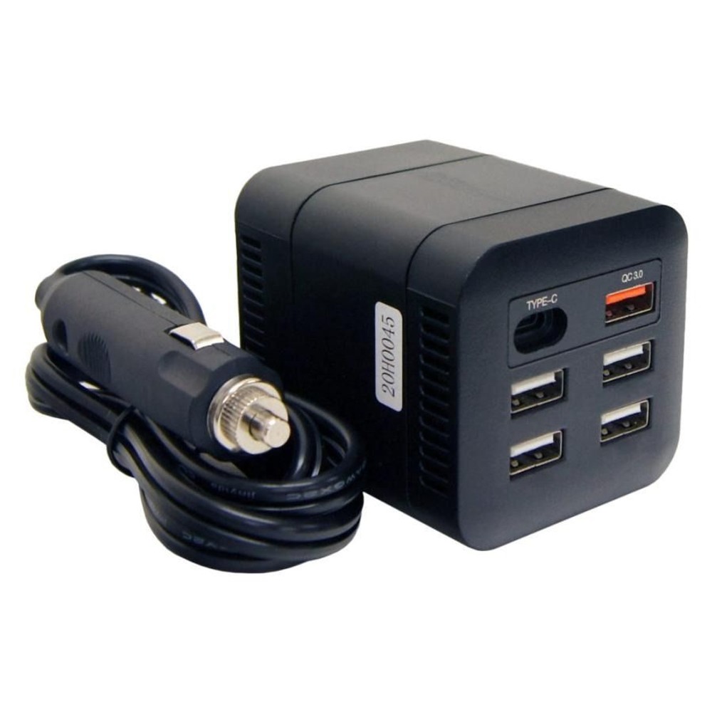 メルテック USB&コンセント 静音タイプ インバーター DC12V 100W SIV-100, ブラック, SIV-100