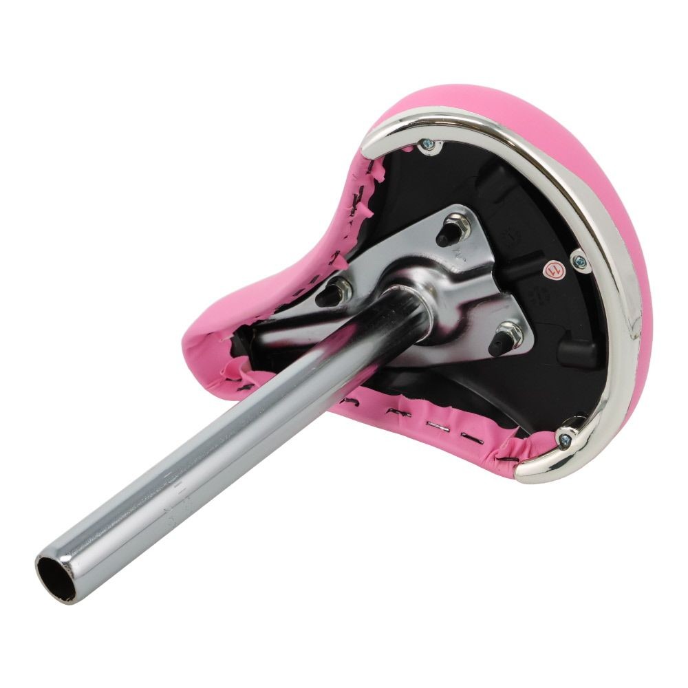 子供車用サドル　ポスト付, ピンク, ポスト径25.4mm