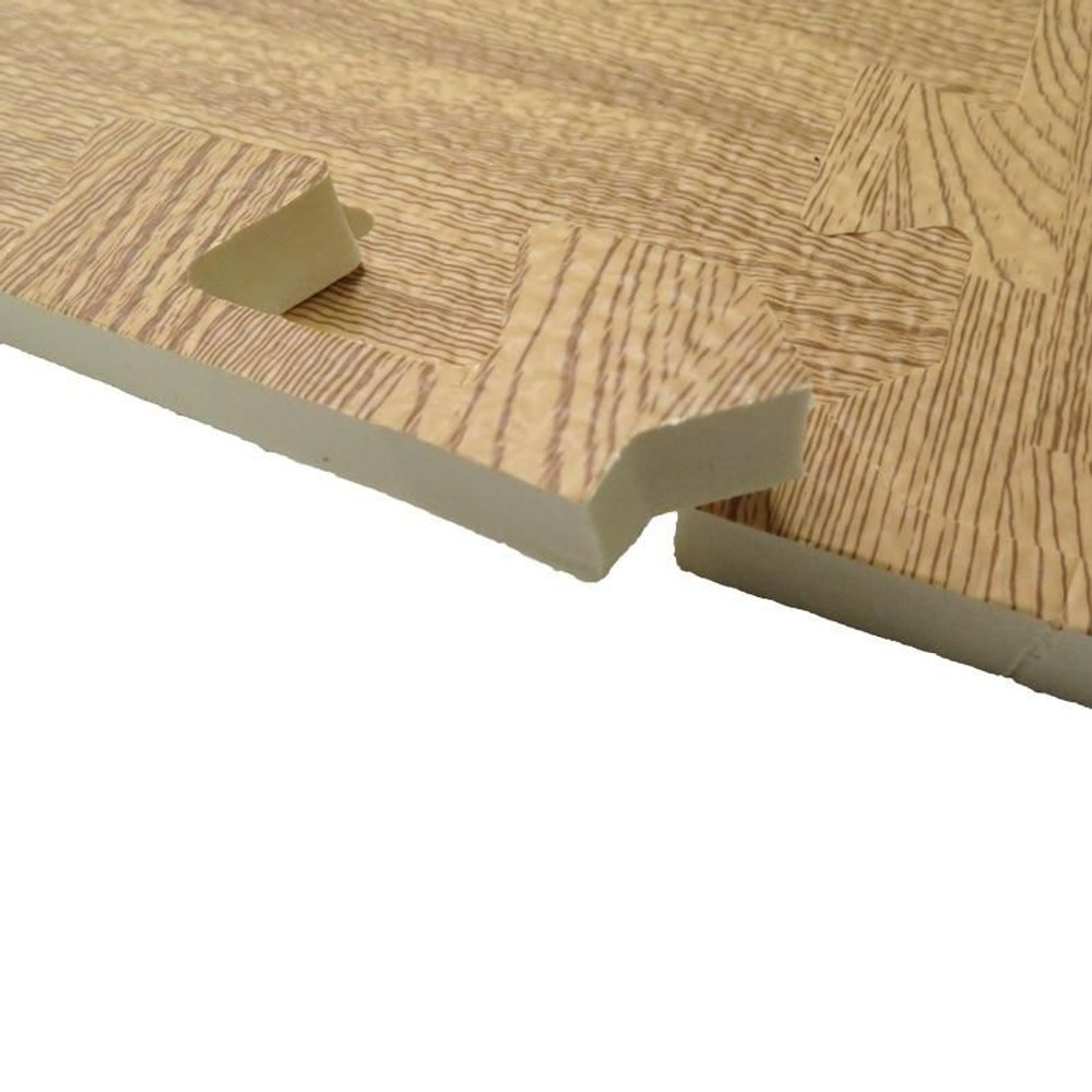 つなげるソフトマット　9枚組　木目柄, ホワイト, 9枚組