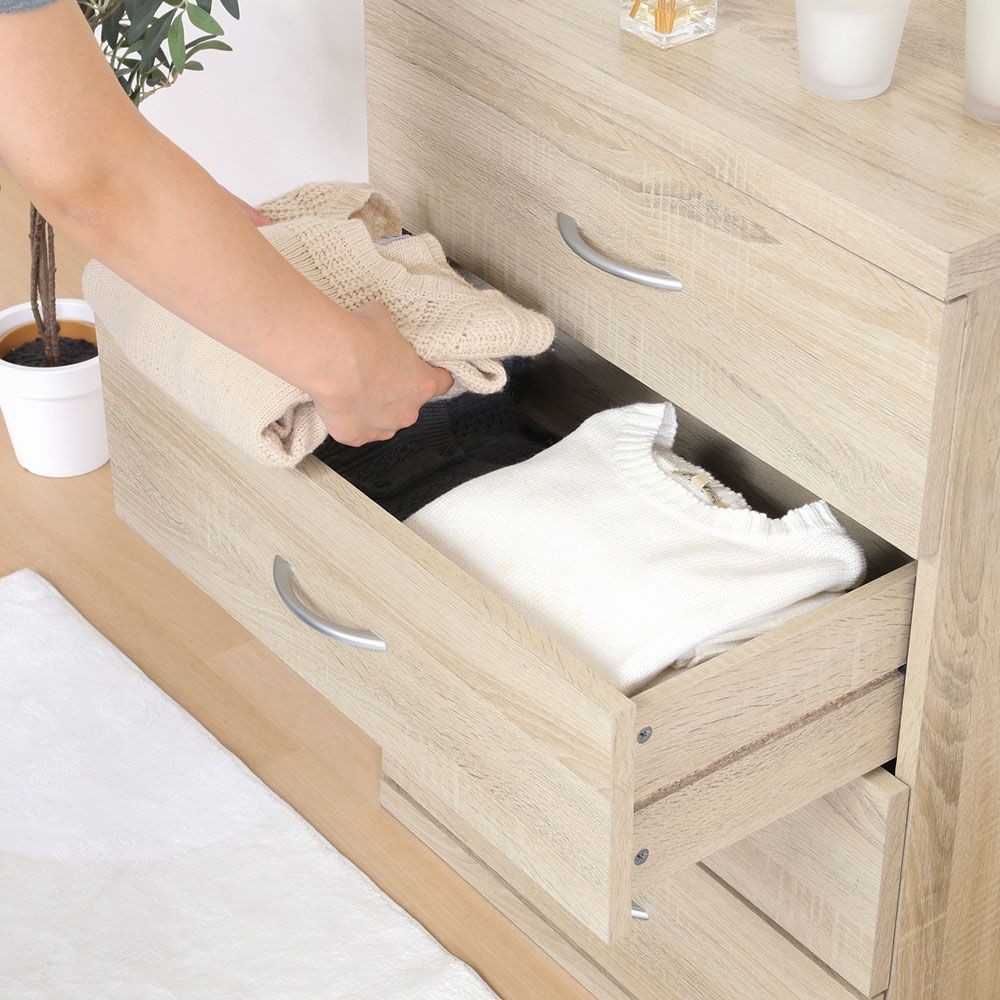 不二貿易 ラルゴ　チェスト　オーク【メーカー直送・代引不可】, オーク, 幅600mm&times;奥行415mm&times;高さ800mm