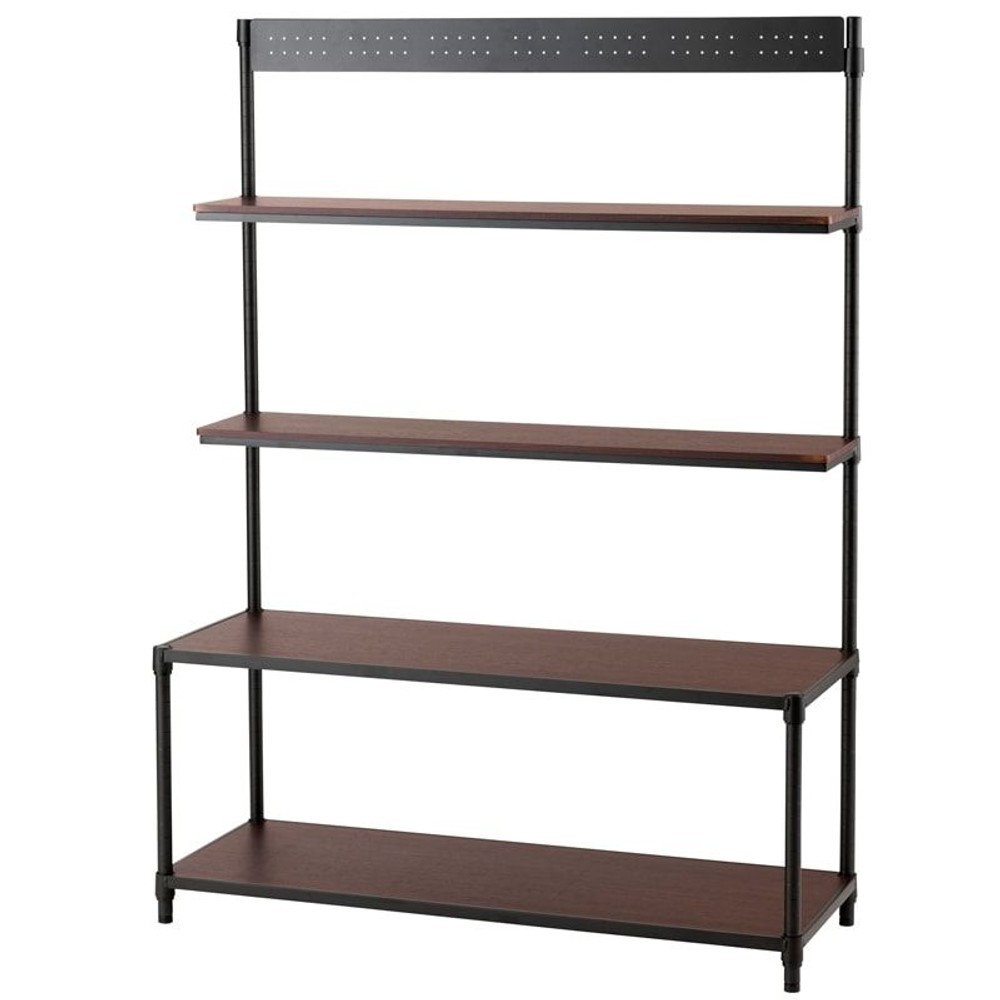 ルミナスノワール壁面収納ラック　4段【メーカー直送・代引不可】, ブラウン/ブラック（40）, 40cm幅