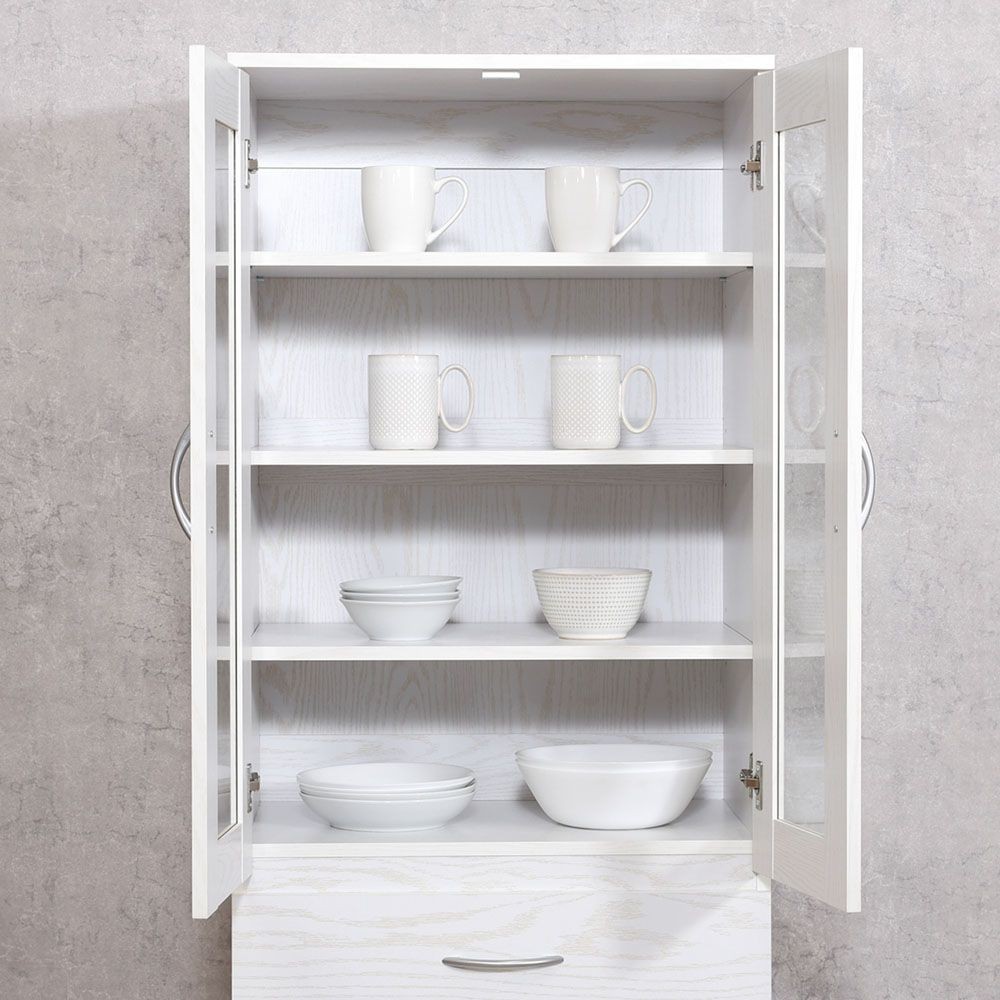 不二貿易 ハイキッチンキャビネット　１８０＊６０　オークＷＨ【メーカー直送・代引不可】, オーク, 幅590mm&times;奥行398mm&times;高さ1800mm