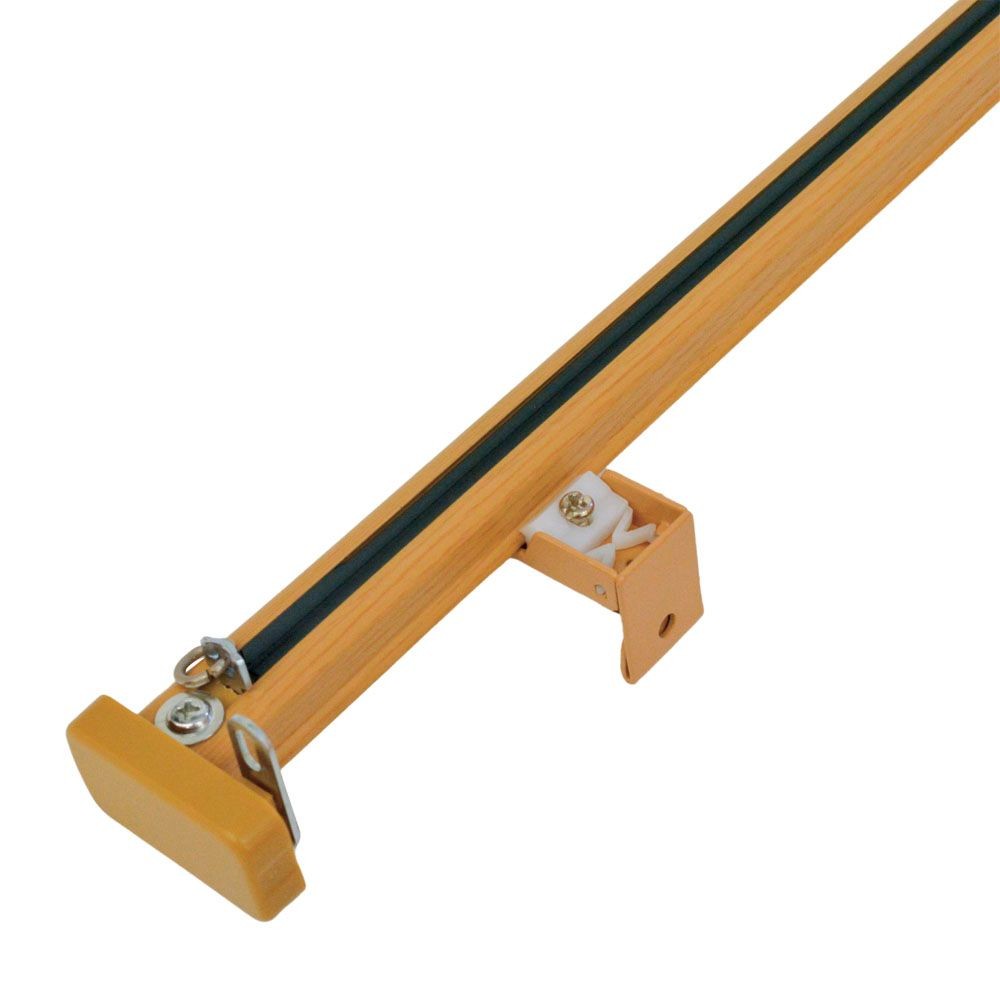 伸縮角型カーテンレール　１．０ｍ用シングル, 木目ホワイト, 1.0ｍ用シングル