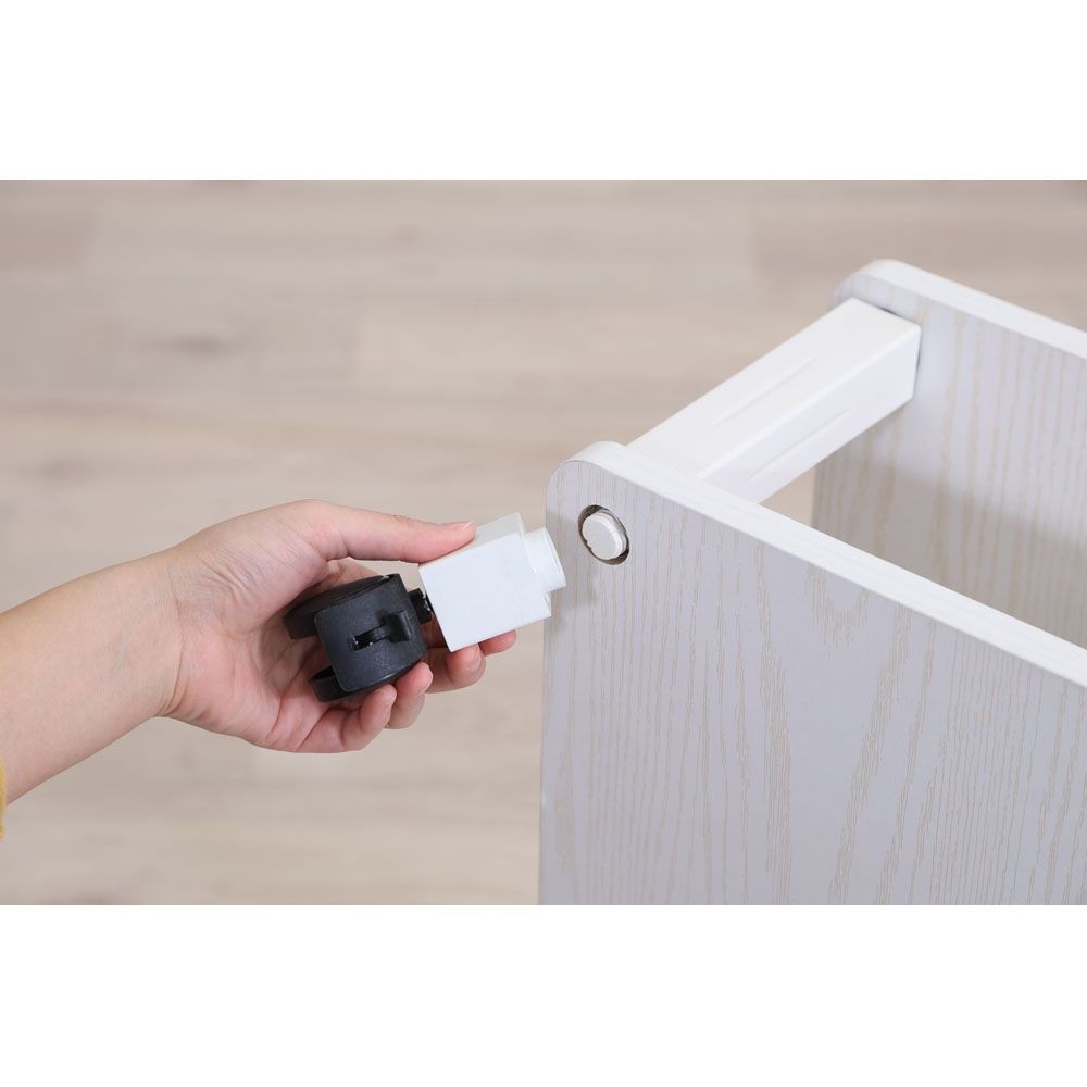 不二貿易 フィット　マルチテーブル（キャスター付）　オークＷＨ【メーカー直送・代引不可】, ホワイト, 幅595mm&times;奥行390mm&times;高さ285mm