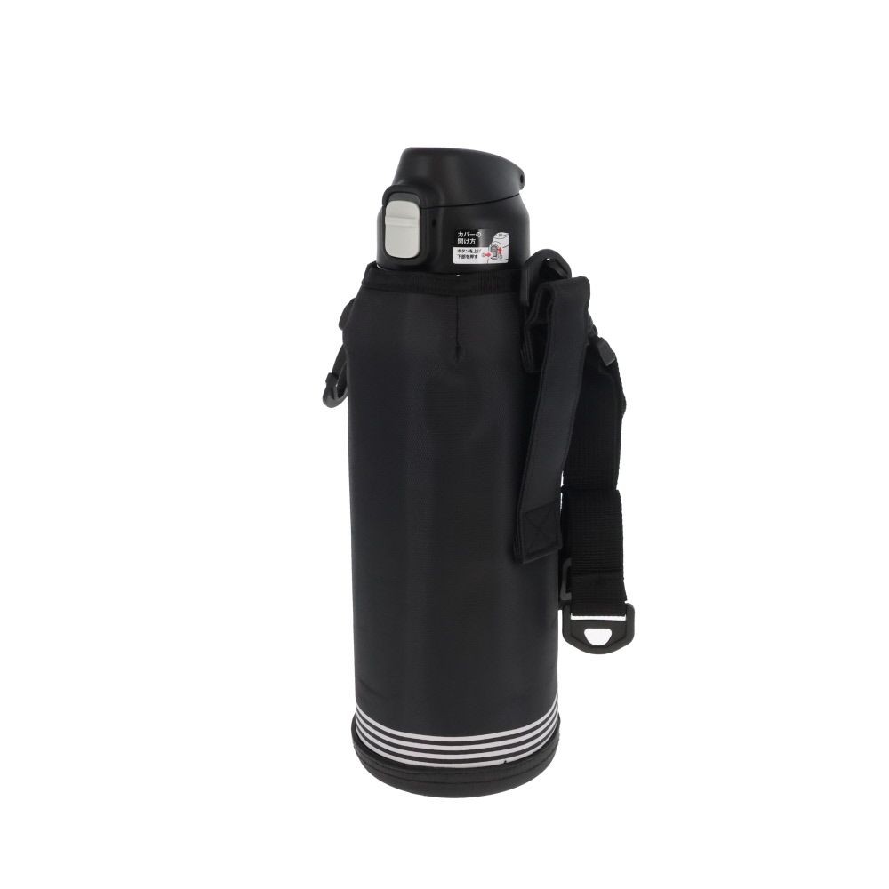 WIZ'A ウィザ　ワンタッチ栓ダイレクトボトル　ポーチ付き　１．５L, ブラック, 1.5L