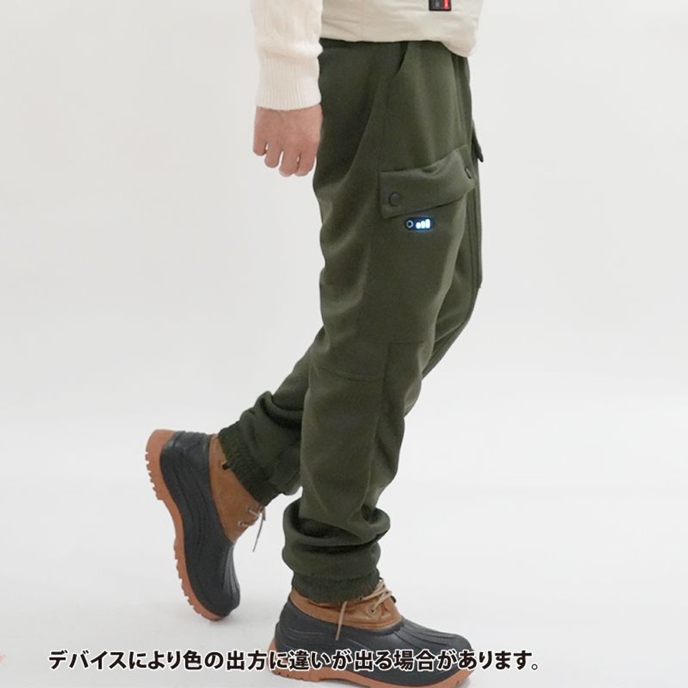 ヒーター内蔵ストレッチパンツ　カーキ, カーキ, Mサイズ