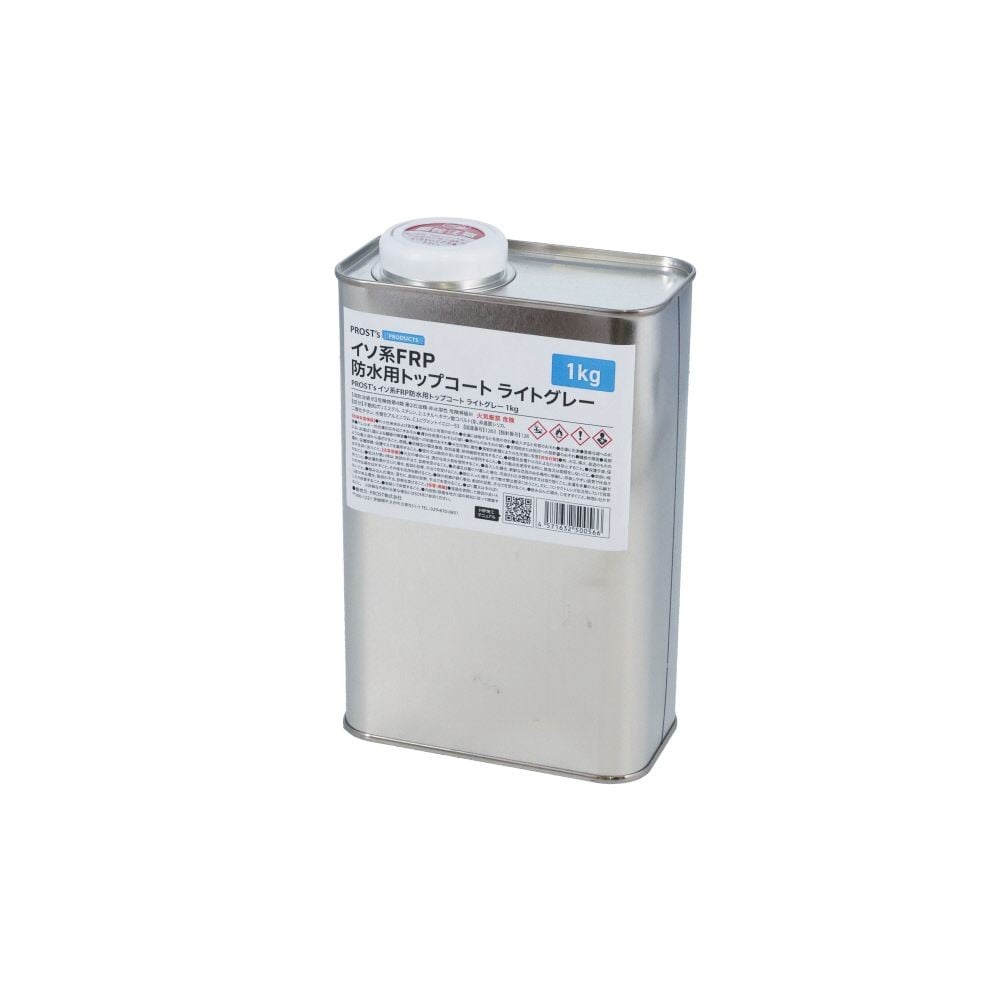 イソ系FRP防水用トップコート　ライトグレー　1KG, ライトグレー, 1kg
