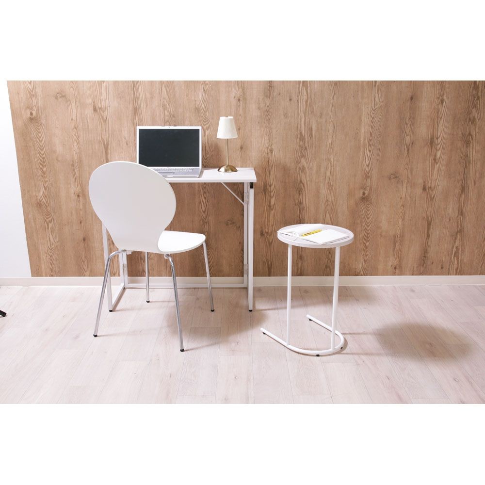 不二貿易 Ｃｈａｍｉｌｌ　サイドテーブル　ホワイト【メーカー直送・代引不可】, ホワイト, 幅340mm&times;奥行388mm&times;高さ535mm