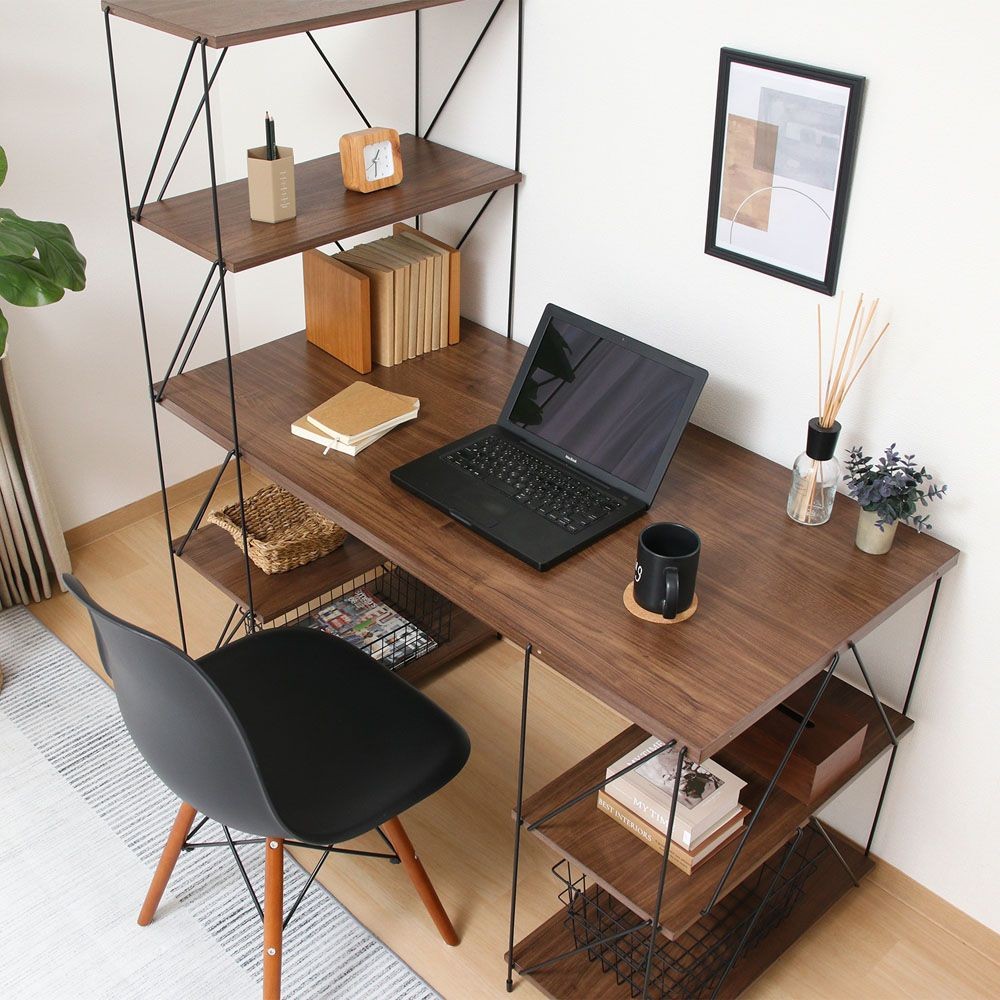 不二貿易 ＥＺＢＯ　ワイヤーデスク　ＭＢＲ【メーカー直送・代引不可】, ブラウン, 幅1220mm×奥行620mm×高さ1360mm