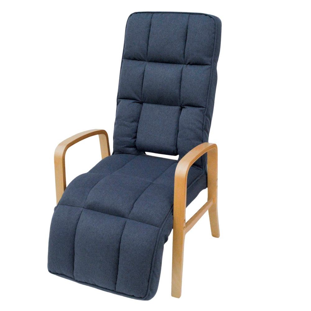 腰楽脚楽リラックスチェア, ネイビー, 幅910mm×奥行535mm×高さ380mm