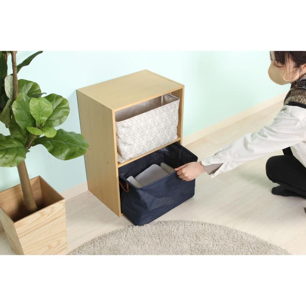 カラーボックス　可動棚2段【メーカー直送・代引不可】, ホワイト, 2段