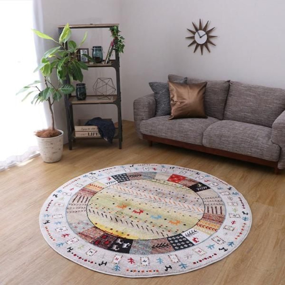 ウィルトンラグ　イビサ　約160cm 丸　アイボリー【メーカー直送・代引不可】, その他カラー１, その他サイズ１