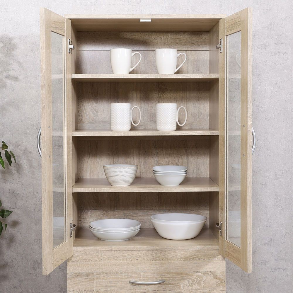 不二貿易 ハイキッチンキャビネット　１８０＊６０　オーク【メーカー直送・代引不可】, オーク, 幅590mm&times;奥行398mm&times;高さ1800mm