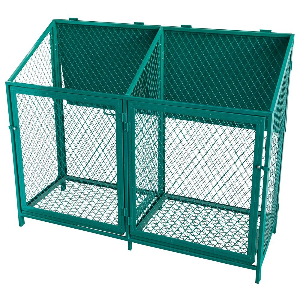 折りたたみができるスチールダストボックス　１２００ｗ, グリーン, 1個入り