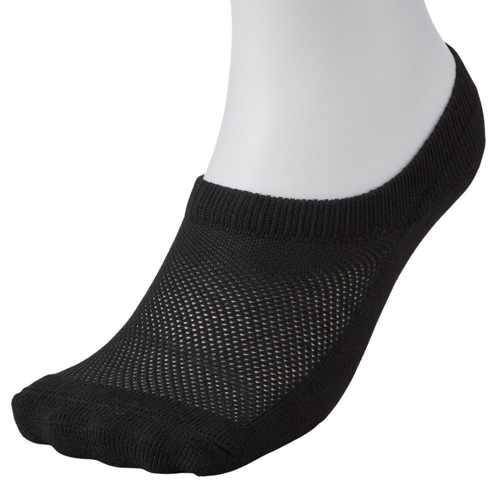 WIZ'A ウィザ 消臭・抗菌　銀イオン６P パイル先丸カバー丈　黒, 黒, 25.0〜27.0cm