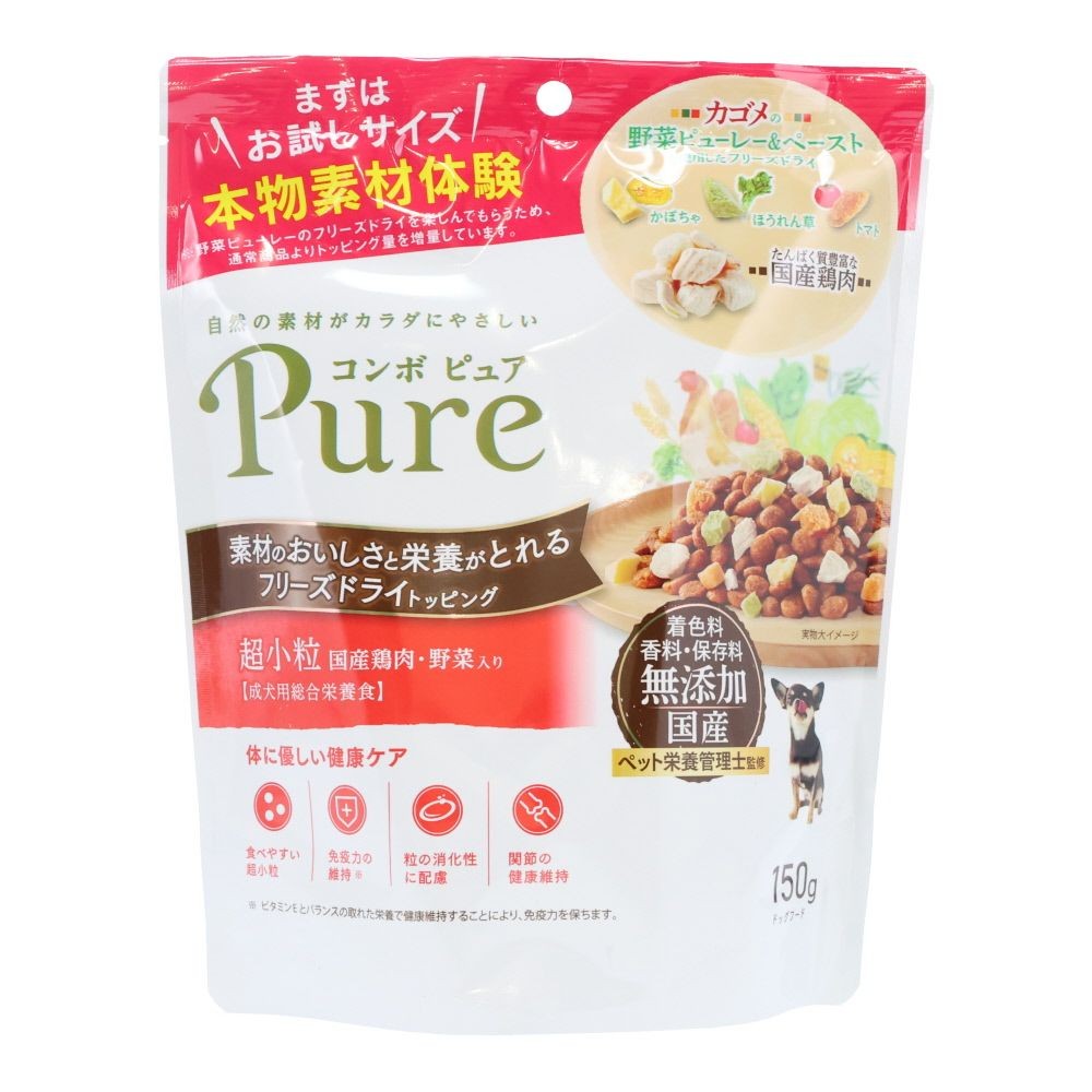 日本ペットコンボピュアドッグ超小粒１５０ｇ, 超小粒 国産鶏肉・野菜入り, 150g