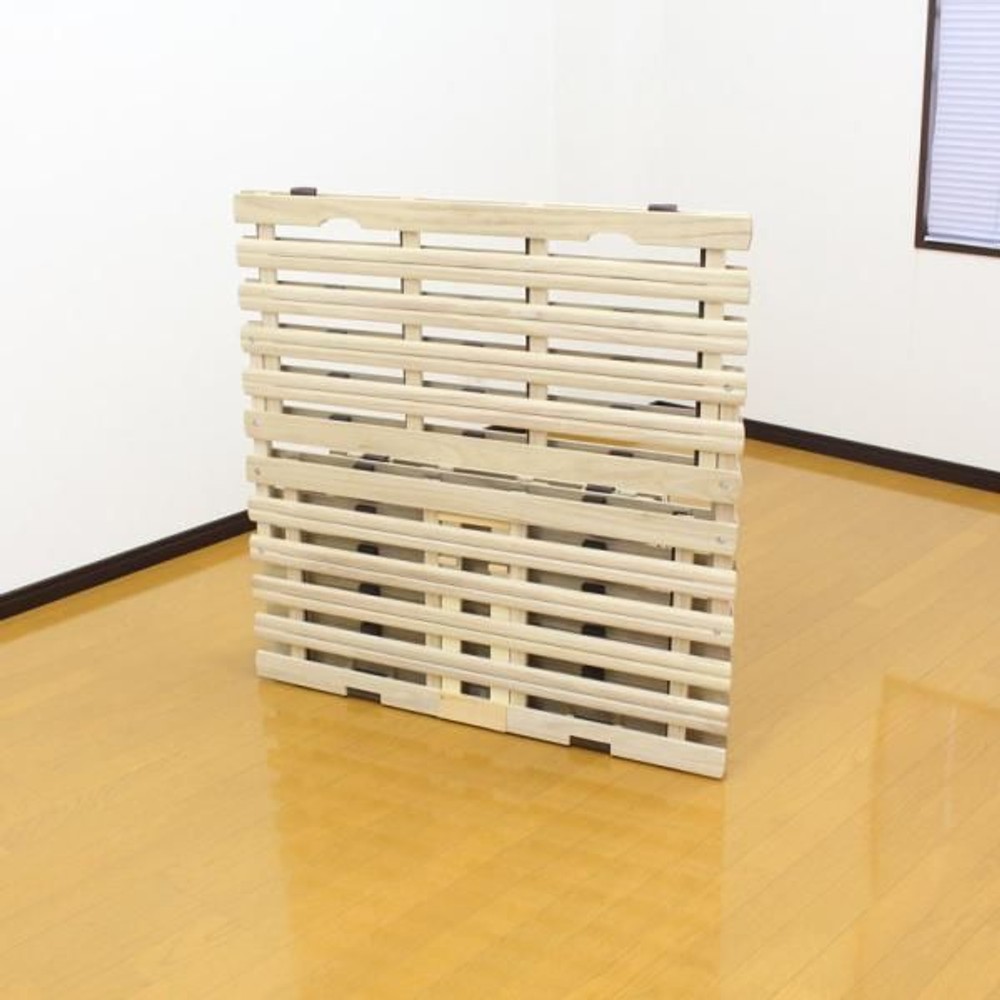 通気性の良い桐すのこベッド　2つ折れ　シングル, 天然木（桐材）, 幅1000&times;奥行2000